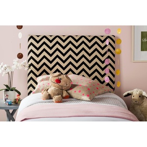 image:imageSafavieh Ziggy Grey White Upholstered Chevron Headboard QueenBlack  White