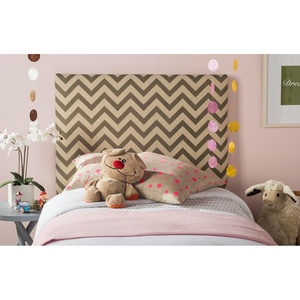 image:imageSafavieh Ziggy Grey White Upholstered Chevron Headboard QueenGrey  White
