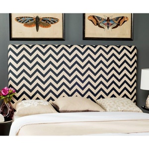 image:imageSafavieh Ziggy GreyWhite Upholstered Chevron Headboard Full