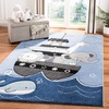 image:imageSAFAVIEH Carousel Kids Collection Accent Rug  4 x 6 Blue amp Grey Animal Design NonShedding amp Easy Care Ideal for High Traffic Areas for Boys amp Girls in Playroom Nursery Bedroom CRK121BBlueGrey
