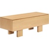 image:imageSAFAVIEH Couture Collection  Sherianya Walnut Brown Wood Storage Bench Modern Rectangular Design with Block Legs SFV4256BNatural