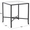 image:imageSAFAVIEH Couture Collection Tauri Black Metal Glass Top Square Accent Table Fully AssembledBlackClear