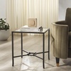 image:imageSAFAVIEH Couture Collection Tauri Black Metal Glass Top Square Accent Table Fully AssembledBlackClear