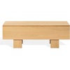 image:imageSAFAVIEH Couture Collection  Sherianya Walnut Brown Wood Storage Bench Modern Rectangular Design with Block Legs SFV4256BNatural