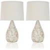 image:imageSAFAVIEH Lighting  Lauralie 205Inch Table Lamp Set of 2  Ivory  Shell Resin  Coastal Design  Ideal for Living Room Bedroom Entryway Home Office  LED Bulbs Included LIT4011ASET2Ivory