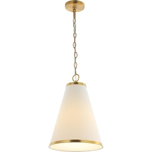 image:imageSAFAVIEH Lighting Collection Adelais Contemporary GoldWhite 12inch Pendant