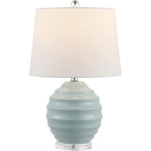 image:imageSAFAVIEH Lighting Collection Wembli Robins Egg Blue 22inch Table Lamp Set of 2Ivory