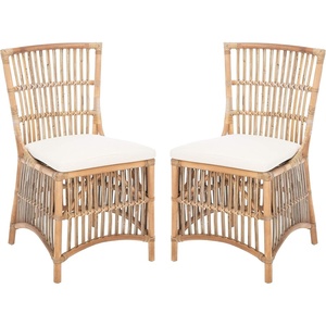 image:imageSafavieh Home Collection Erika Rattan Cushion Set of 2 Accent Chair Grey White WashWhiteGrey White Wash  White