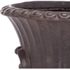 image:imageSAFAVIEH Outdoor  Arden OffWhite Pedestal Planter Pot Modern Magnesium Oxide WeatherResistant Garden Urn with Drainage Hole 11 W x 11 D x 154 H PAT5044ABrown