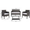 image:imageSAFAVIEH Outdoor Collection Aboka NaturalWhite Cushion 4Piece Conversation Patio Set PAT7505DGrey BrownWhite