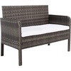 image:imageSAFAVIEH Outdoor Collection Aboka NaturalWhite Cushion 4Piece Conversation Patio Set PAT7505DGrey BrownWhite