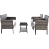 image:imageSAFAVIEH Outdoor Collection Aboka NaturalWhite Cushion 4Piece Conversation Patio Set PAT7505DGrey BrownWhite