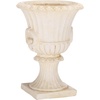 image:imageSAFAVIEH Outdoor  Arden OffWhite Pedestal Planter Pot Modern Magnesium Oxide WeatherResistant Garden Urn with Drainage Hole 11 W x 11 D x 154 H PAT5044AOff White