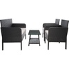image:imageSAFAVIEH Outdoor Collection Aboka NaturalWhite Cushion 4Piece Conversation Patio Set PAT7505DBlackLight Grey