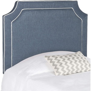 image:imageSafavieh MCR4032D Mercer Collection Dane Oyster Headboard Twin WhiteNavy  White
