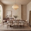 image:imageSAFAVIEH Couture Lighting Collection Adaline Art Deco NickelClear Glass Tiered Hanging Adjustable Chandelier Light Fixture LED Bulbs Included