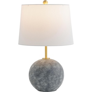 image:imageSAFAVIEH Lighting  Cla 235Inch Cement Table Lamp  Grey Washed amp Brass  Modern Round Body Design  Ideal for Living Room Bedroom Entryway Home Office  LED Bulb Included TBL4592A
