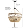 image:imageSAFAVIEH Lighting Collection  Whitley Bohemian Wooden Beaded Tassel 4Light Adjustable Pendant Chandelier Hanging Ceiling Fixture PND4085A
