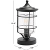 image:imageSAFAVIEH Lighting Collection Rueda Black 12inch Outdoor Table Lamp LED Bulb Included