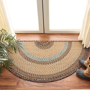 image:imageSAFAVIEH Washable Rug Outdoor Braided Collection  6 x 9 Oval Rust amp Multi Handmade amp Reversible NonShedding amp Easy to Clean Ideal for Patio Backyard Mudroom BRD303ABrownNavy