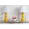 image:imageSAFAVIEH Lighting  Jayne 27Inch 3Sphere Glass Table Lamp Set of 2  Yellow  Contemporary Stacked Body Design  Ideal for Living Room Bedroom  LED Bulbs Included LIT4089HSET2Yellow  Set of 2