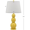image:imageSAFAVIEH Lighting  Jayne 27Inch 3Sphere Glass Table Lamp Set of 2  Yellow  Contemporary Stacked Body Design  Ideal for Living Room Bedroom  LED Bulbs Included LIT4089HSET2Yellow  Set of 2