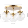 image:imageSAFAVIEH Lighting Collection Ginesta GoldClear Orb Flush Mount LED Bulbs Included