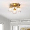 image:imageSAFAVIEH Lighting Collection Ginesta GoldClear Orb Flush Mount LED Bulbs Included