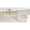 image:imageSAFAVIEH Lighting Collection Ginesta GoldClear Orb Flush Mount LED Bulbs Included