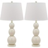 image:imageSAFAVIEH Lighting  Jayne 27Inch 3Sphere Glass Table Lamp Set of 2  Yellow  Contemporary Stacked Body Design  Ideal for Living Room Bedroom  LED Bulbs Included LIT4089HSET2Light Grey  Set of 2