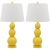 image:imageSAFAVIEH Lighting  Jayne 27Inch 3Sphere Glass Table Lamp Set of 2  Yellow  Contemporary Stacked Body Design  Ideal for Living Room Bedroom  LED Bulbs Included LIT4089HSET2Yellow  Set of 2