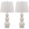 image:imageSAFAVIEH Lighting  Jayne 27Inch 3Sphere Glass Table Lamp Set of 2  Yellow  Contemporary Stacked Body Design  Ideal for Living Room Bedroom  LED Bulbs Included LIT4089HSET2White  Set of 2