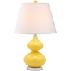 image:imageSAFAVIEH Lighting Collection Eva Modern Contemporary Yellow Double Gourd Glass 24inch Bedroom Living Room Home Office Desk Nightstand Table Lamp Set of 2 LED Bulbs IncludedYellow  Set of 2