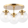 image:imageSAFAVIEH Lighting Collection Ginesta GoldClear Orb Flush Mount LED Bulbs Included