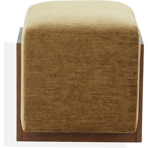 image:imageSAFAVIEH Couture  Norabeth Ottoman  Gold Chenille amp Walnut Solid Wood  Fully Assembled  Ideal for Living Room Bedroom Entryway 22 W x 173 D x 18 H SFV4885CGoldWalnut