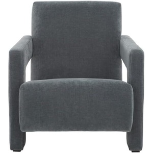 image:imageSAFAVIEH Couture Collection Taylor Modern Light Brown Velvet Upholstered Accent Chair Fully AssembledNavy