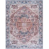 image:imageSAFAVIEH Washable Rug Arizona Collection  7 Square Red amp Navy Slip Resistant amp Easy to Clean Ideal for Living Room Bedroom Home Office Dining Space ARZ109TRedNavy