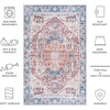 image:imageSAFAVIEH Washable Rug Arizona Collection  7 Square Red amp Navy Slip Resistant amp Easy to Clean Ideal for Living Room Bedroom Home Office Dining Space ARZ109TRedNavy