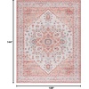 image:imageSAFAVIEH Washable Rug Tucson Collection  6 Round Red amp Blue Slip Resistant amp Easy to Clean Ideal for Living Room Bedroom Dining Space TSN913QLight RustBeige