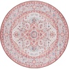 image:imageSAFAVIEH Washable Rug Tucson Collection  6 Round Red amp Blue Slip Resistant amp Easy to Clean Ideal for Living Room Bedroom Dining Space TSN913QLight RustBeige