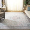 image:imageSAFAVIEH Washable Rug Tucson Collection  6 Round Red amp Blue Slip Resistant amp Easy to Clean Ideal for Living Room Bedroom Dining Space TSN913QLight GreyLight Green