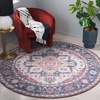 image:imageSAFAVIEH Washable Rug Tucson Collection  6 Round Red amp Blue Slip Resistant amp Easy to Clean Ideal for Living Room Bedroom Dining Space TSN913QRustBlue