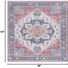 image:imageSAFAVIEH Washable Rug Tucson Collection  6 Round Red amp Blue Slip Resistant amp Easy to Clean Ideal for Living Room Bedroom Dining Space TSN913QRustBlue