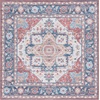 image:imageSAFAVIEH Washable Rug Tucson Collection  6 Round Red amp Blue Slip Resistant amp Easy to Clean Ideal for Living Room Bedroom Dining Space TSN913QRustBlue