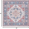 image:imageSAFAVIEH Washable Rug Tucson Collection  6 Round Red amp Blue Slip Resistant amp Easy to Clean Ideal for Living Room Bedroom Dining Space TSN913QRustBlue