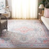 image:imageSAFAVIEH Washable Rug Tucson Collection  6 Round Red amp Blue Slip Resistant amp Easy to Clean Ideal for Living Room Bedroom Dining Space TSN913QTurquoiseRust