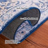 image:imageSAFAVIEH Washable Rug Tucson Collection  6 Square Light Blue amp Navy Slip Resistant amp Easy to Clean Ideal for Living Room Bedroom Dining Space TSN147M