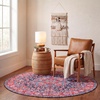 image:imageSAFAVIEH Washable Rug Tucson Collection  8 Round Navy amp Red Slip Resistant amp Easy to Clean Ideal for Living Room Bedroom Dining Space TSN121NNavyRed