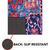image:imageSAFAVIEH Washable Rug Tucson Collection  8 Round Navy amp Red Slip Resistant amp Easy to Clean Ideal for Living Room Bedroom Dining Space TSN121NNavyRed
