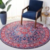 image:imageSAFAVIEH Washable Rug Tucson Collection  8 Round Navy amp Red Slip Resistant amp Easy to Clean Ideal for Living Room Bedroom Dining Space TSN121NNavyRed